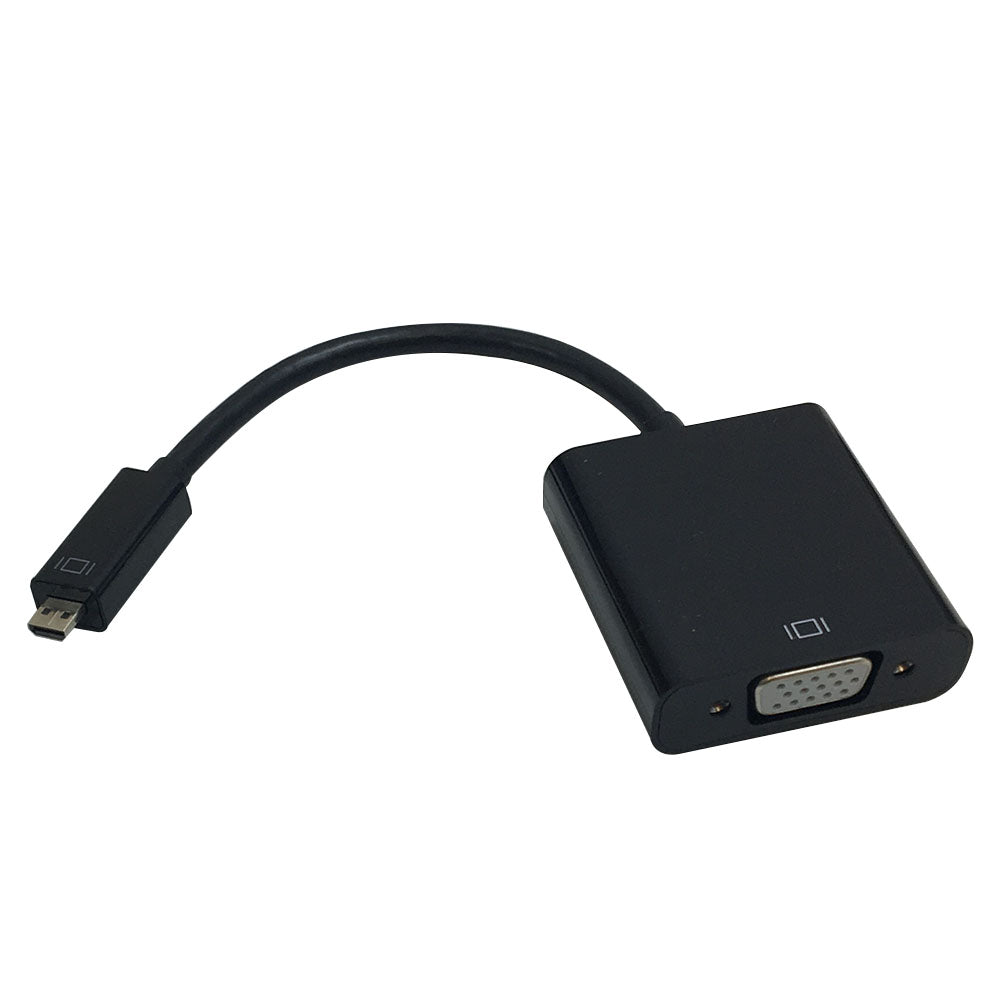 6 inch Micro-HDMI Male to VGA Female + 3.5mm Female Adapter - Black - Smartphone/Tablet to VGA Display