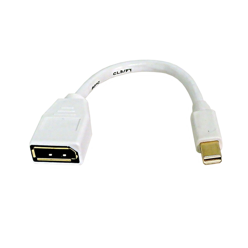 6 inch Mini-DisplayPort/Thunderbolt v1.2 Male to DisplayPort Female Adapter - White