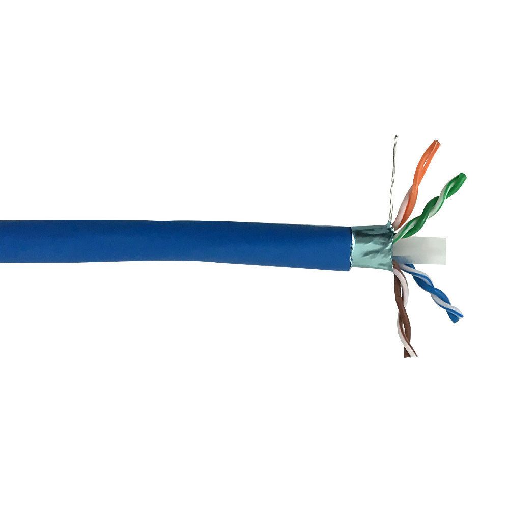 1000ft 4 Pair CAT6A 10Gig Solid Shielded CMR Bulk Cable – F/UTP