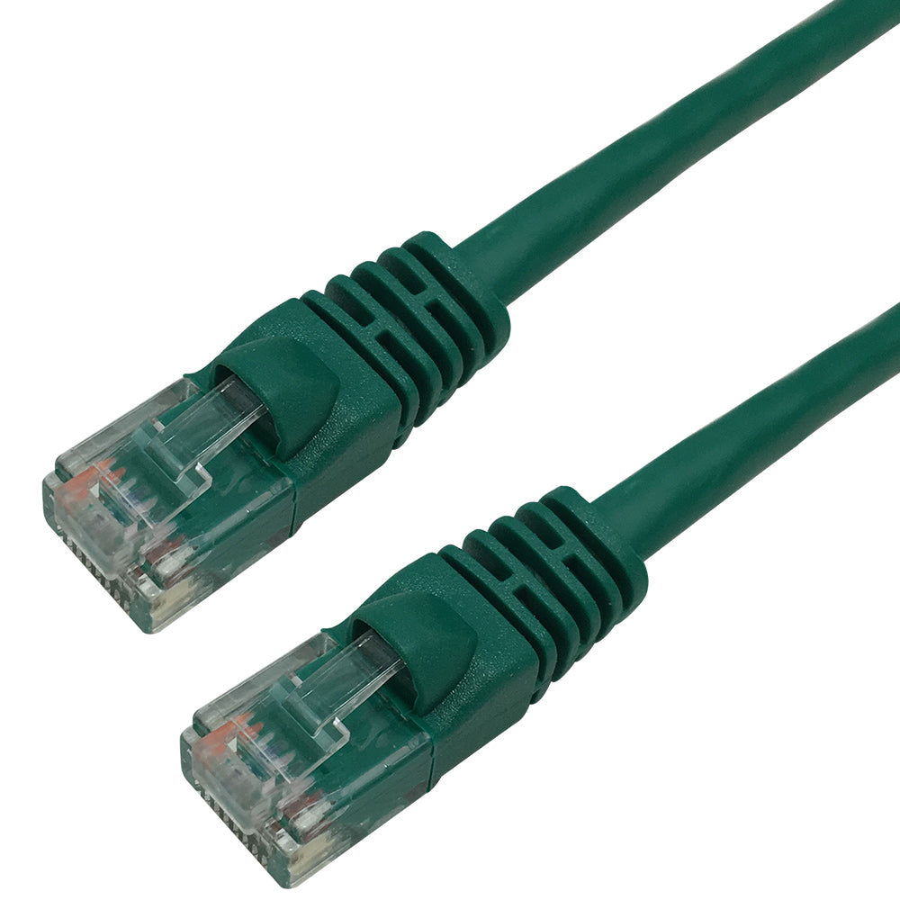 1ft RJ45 Short Body CAT5E 350MHz Molded Boot Patch Cable - Green