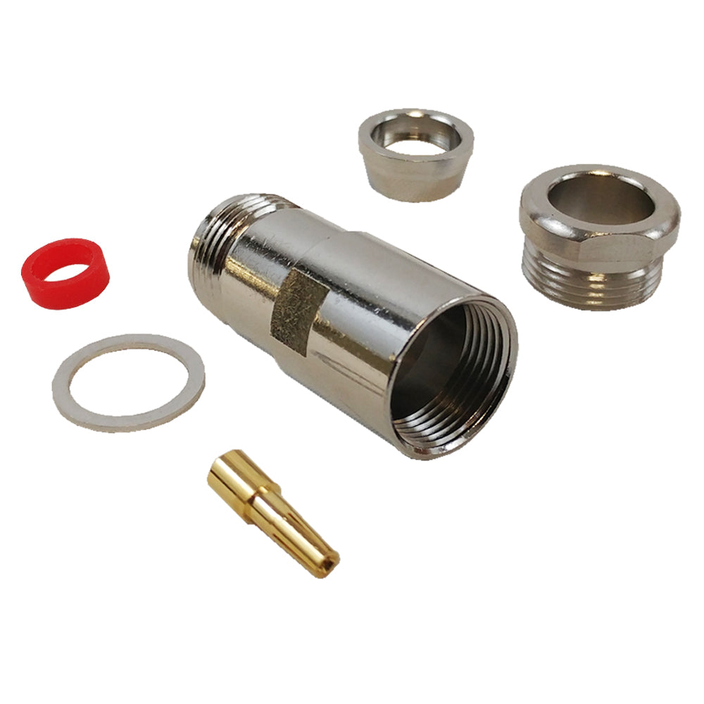 N-Type Female Clamp Type Connector for RG8 - 50 Ohm