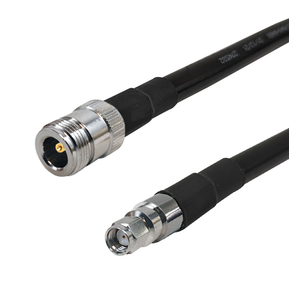 Premium Phantom Cables Times Microwave LMR-400 N-Type Female to SMA-RP (Reverse Polarity) Male Cable