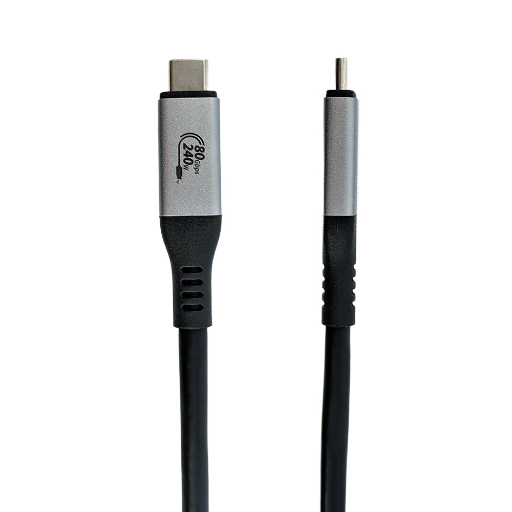 USB4 V2.0 Type-C Male to Type-C Male Cable 80G 240W - USB-IF Certified - Black - 1.5m
