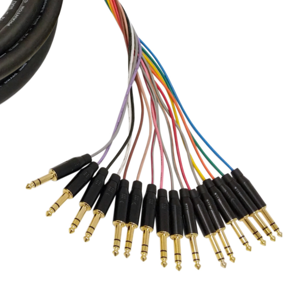 Premium Phantom Cables 1/4 Inch TRS Male to XLR Male Balanced Analog 16-Channel Snake Cable