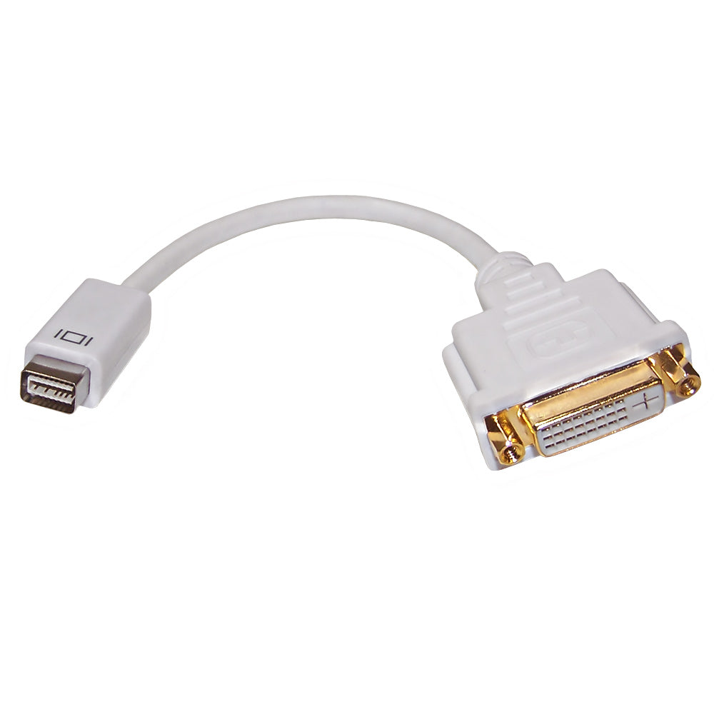 6 inch Mini DVI Male to DVI Female Adapter - White