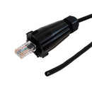 RJ45 Male with IP68 Shroud to Blunt Cat5e Solid UTP Outdoor UV / Direct Burial Pigtail Cable (568x) - Black