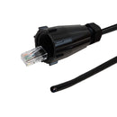 RJ45 Male with IP68 Shroud to Blunt Cat6 Solid UTP Outdoor UV / Direct Burial Pigtail Cable (568x) - Black