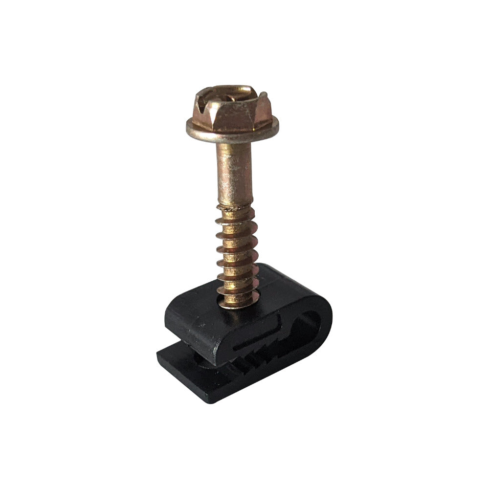 Cable/Ground Wire Clips - Screw Down - Black - Pack of 100