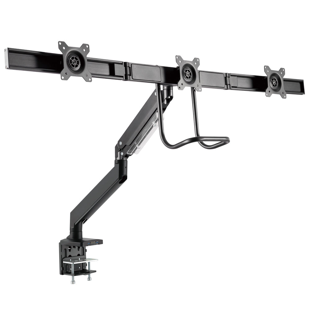 Triple Screen Desktop Display Mount - Full Motion - Fits Monitors 17 to 27 inch