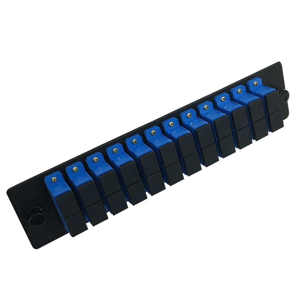Loaded Adapter Panel with 12 x Duplex SC/UPC Singlemode (Non-LGX) - Black