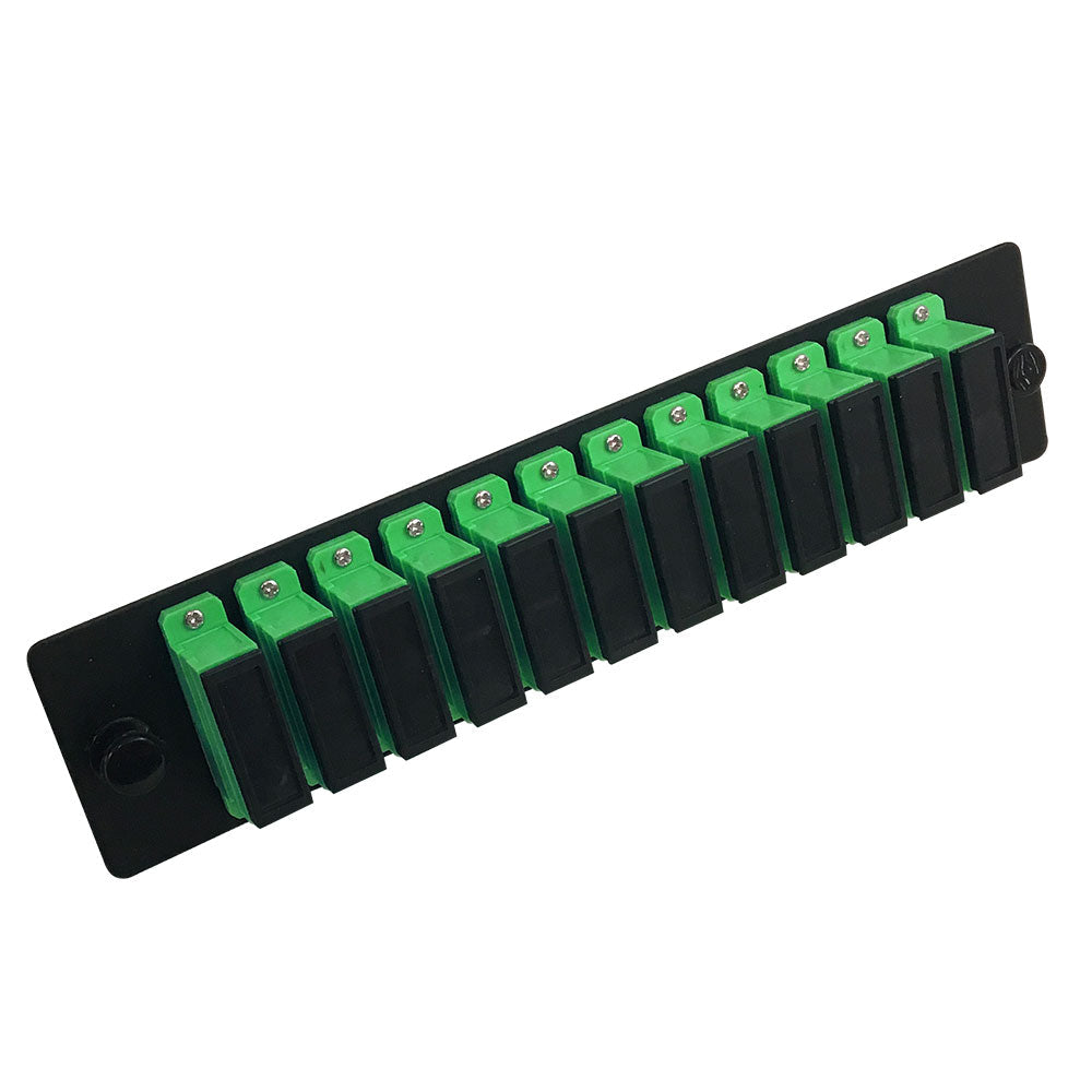 Loaded Adapter Panel with 12 x Duplex SC/APC Singlemode (Non-LGX) - Black