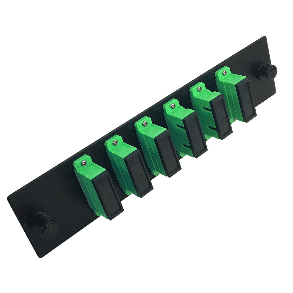 Loaded Adapter Panel with 6 x Duplex SC/APC Singlemode (Non-LGX) - Black