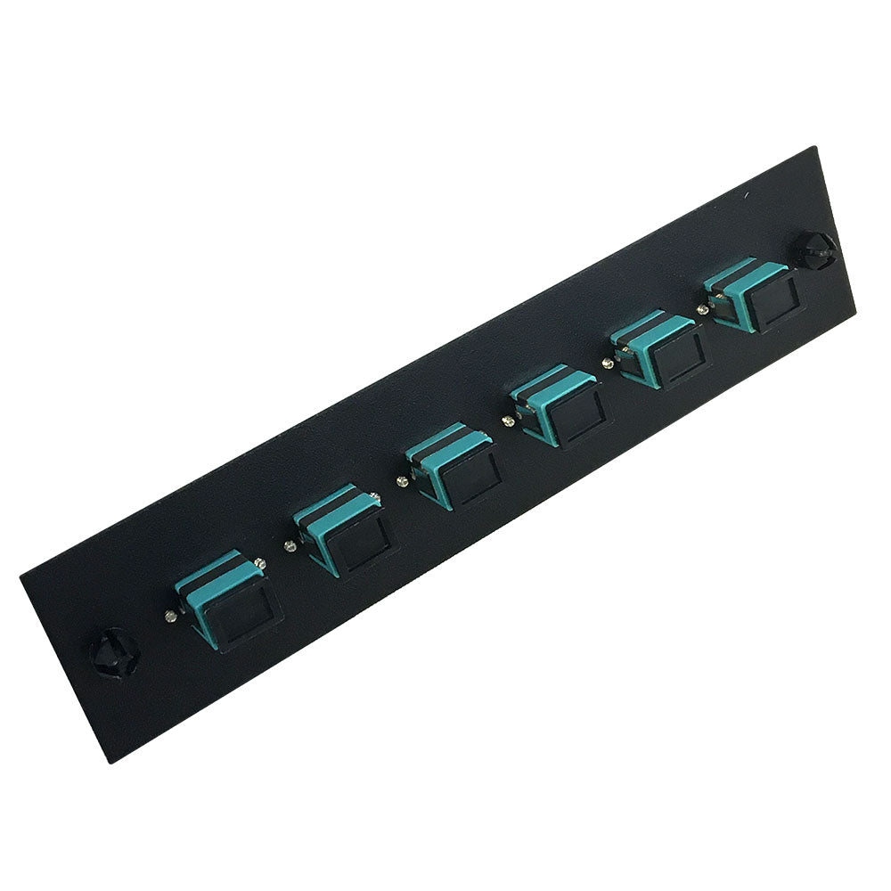 Loaded Adapter Panel with 6x Simplex SC/PC Multimode 10G (Non-LGX) - Black
