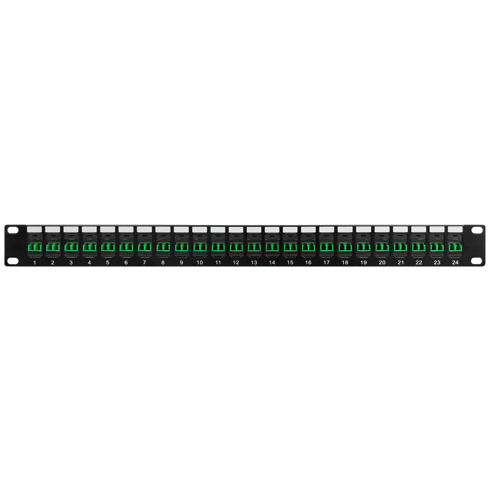 24 Port LC/LC APC Singlemode 9u Duplex Patch Panel - 19" Rackmount 1U