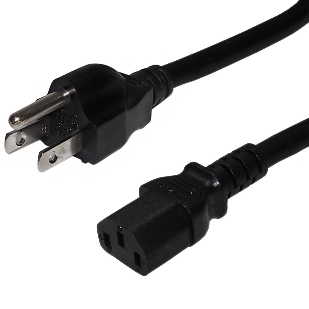 NEMA 5-15P to IEC C13 Power Cable - SJT Jacket - Shielded