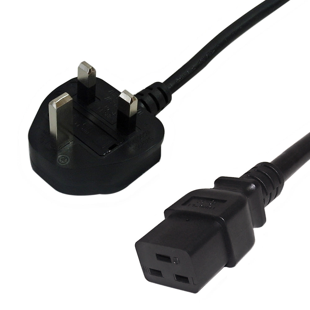 BS1363 (UK) to IEC C19 H05VVF 1.5 (13A 250V) Power Cable