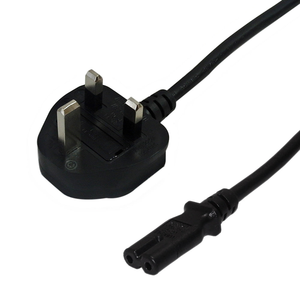 BS1363 (UK) to IECC7 H05VVF 0.75 (2.5A 250V) Power Cable