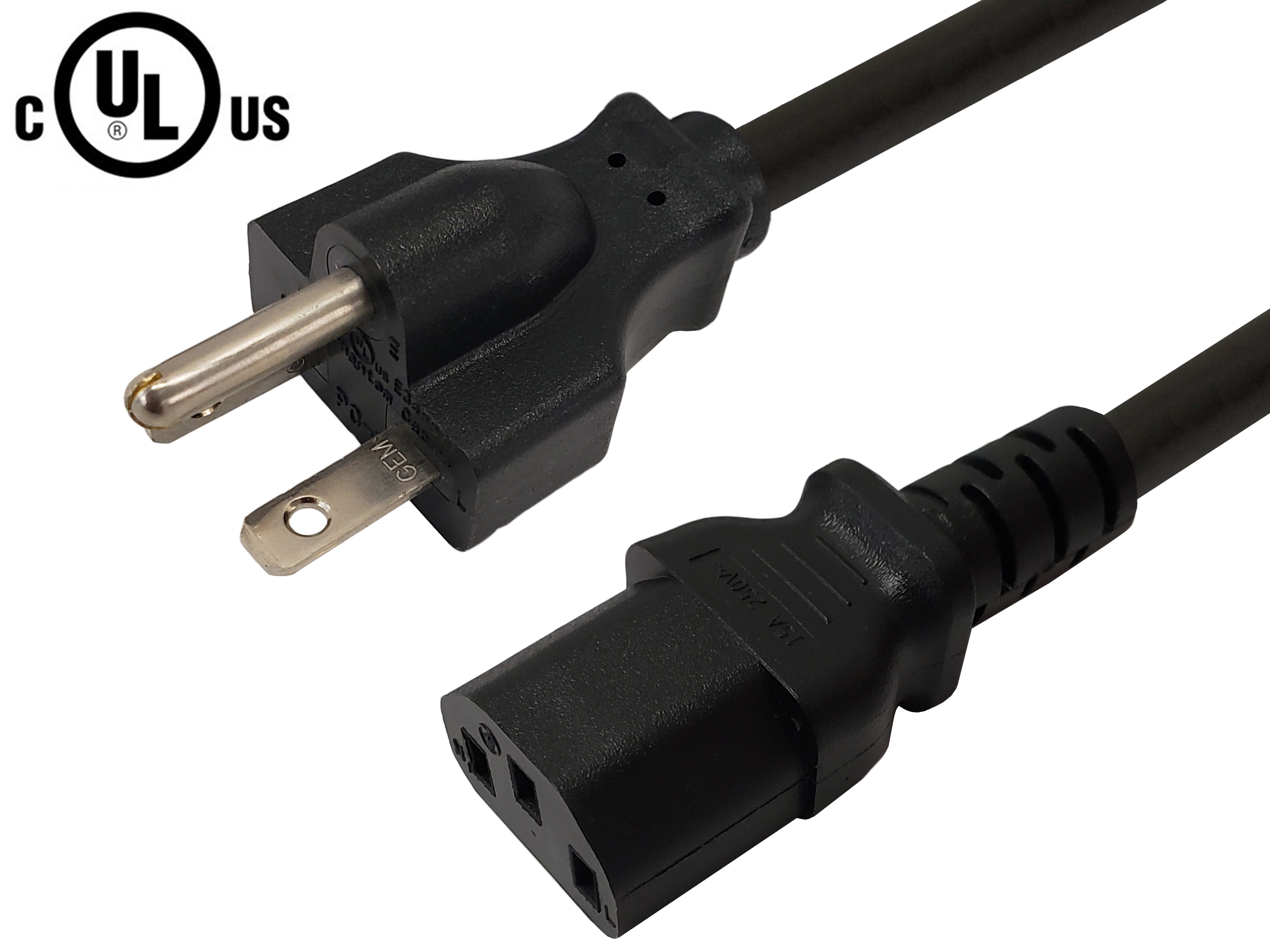 NEMA 6-20P to IEC C13 Power Cable - SJT Jacket