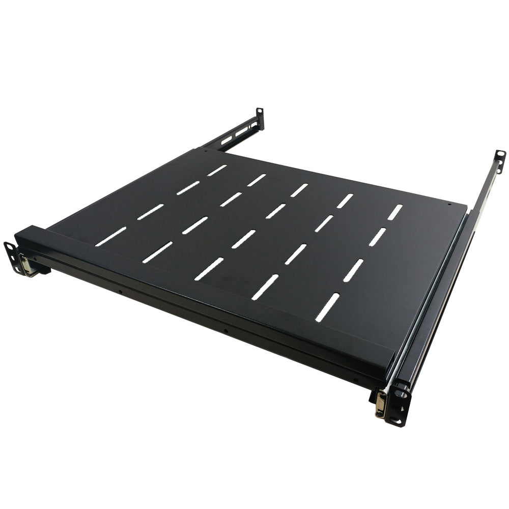 19 inch 4-Post Sliding Vented Shelf - 13.75 inch Depth - 1U