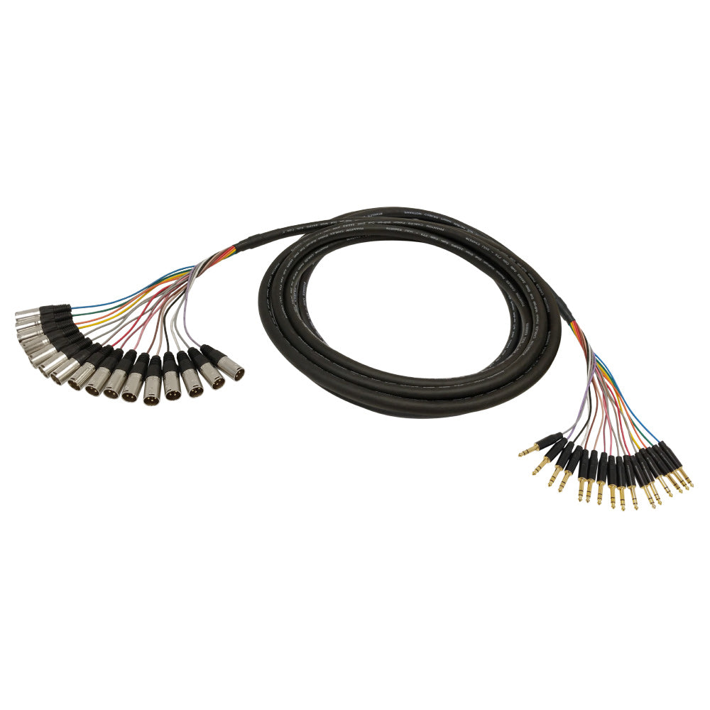 Premium Phantom Cables 1/4 Inch TRS Male to XLR Male Balanced Analog 16-Channel Snake Cable