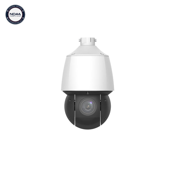 4MP PTZ IP Camera 4.8~120mm 25x Optical Zoom Two-Way Audio IP67 IK10 Rated - White