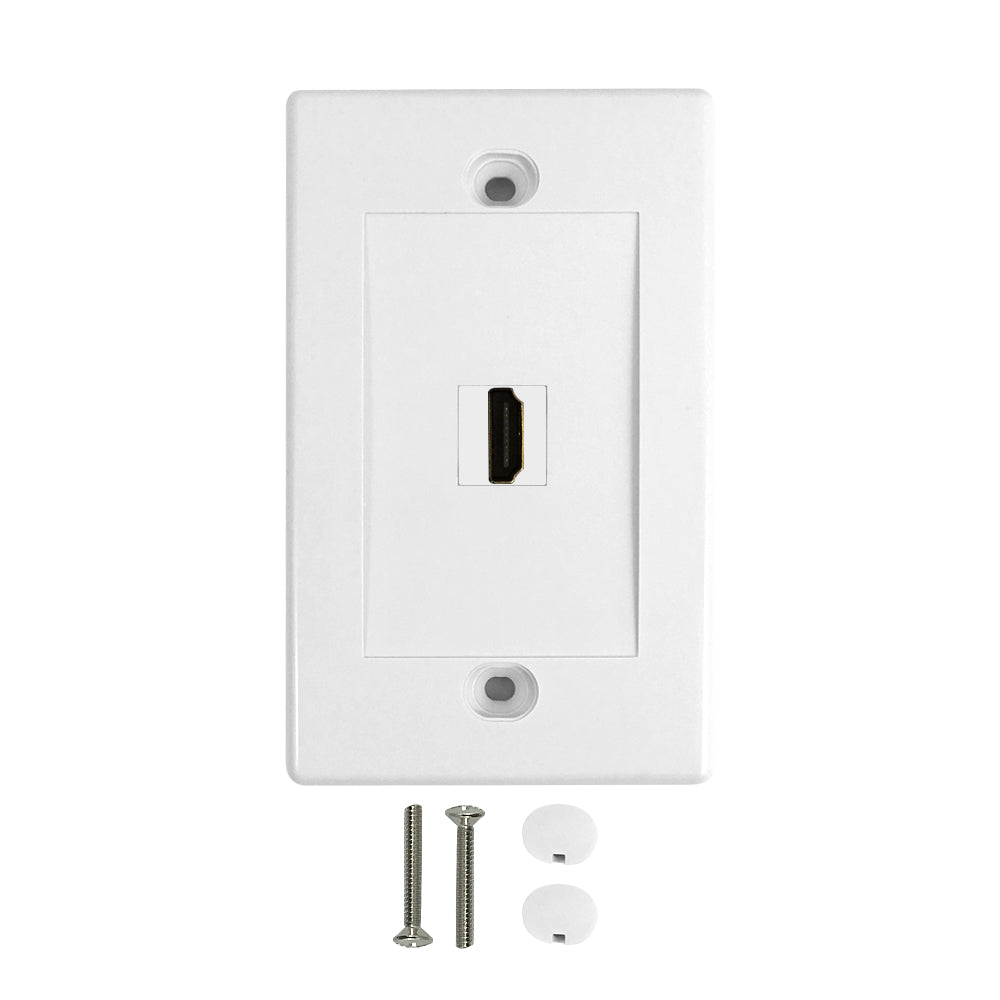 1Port HDMI Wall Plate Kit White