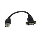6 inch USB 2.0 A Female to A Female Adapter with Screw Holes