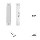 Surface Mount Magnetic Contact Sensor with Screw Terminal for Alarm Systems - White (Pack of 10)