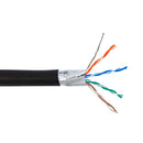 1000ft 4 Pair CAT5E 350Mhz Shielded FTP Solid UV / Direct Burial Bulk Cable - Black
