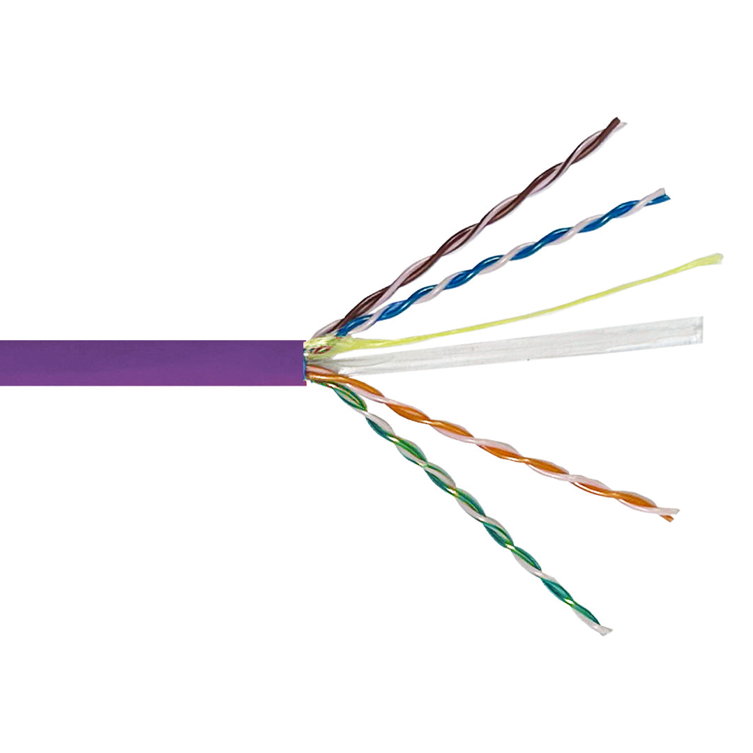 1000ft CAT6A Solid U/UTP 650Mhz 23AWG CMP Plenum Bulk Cable