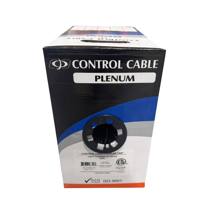 1000ft 2C 18AWG Stranded Control Cable - CMP Plenum