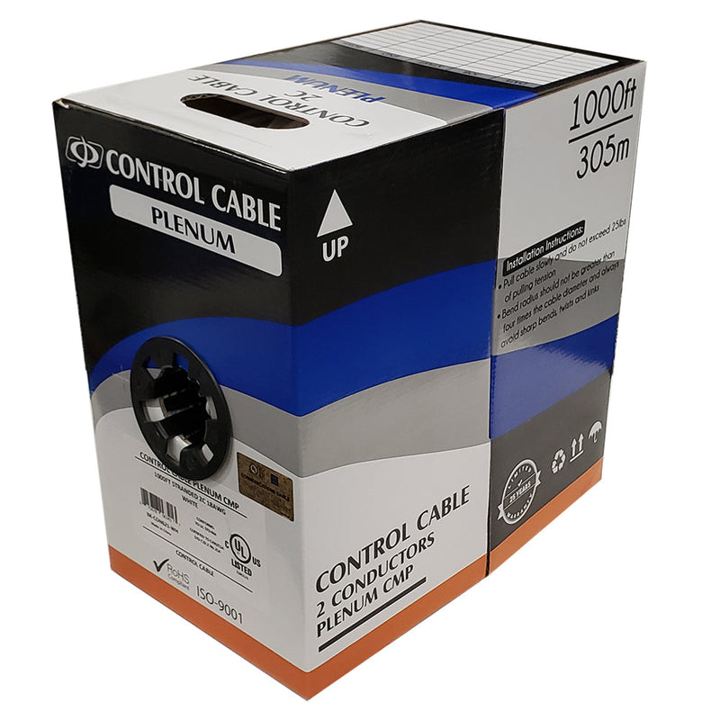 1000ft 2C 18AWG Stranded Control Cable - CMP Plenum