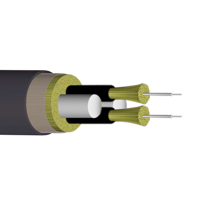 2-Fiber 62.5 Micron Multimode OM1 I/O Ruggedized Breakout AFL Corning InfiniCor OFNR Per Meter - Black