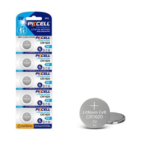 Coin Cell Batteries 3.0V CR1620 Lithium Manganese (5 pack)