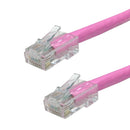 No Boot Custom RJ45 CAT6 550MHz Assembled Patch Cable - Pink