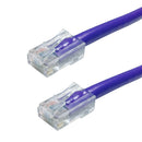 No Boot Custom RJ45 CAT6 550MHz Assembled Patch Cable - Purple