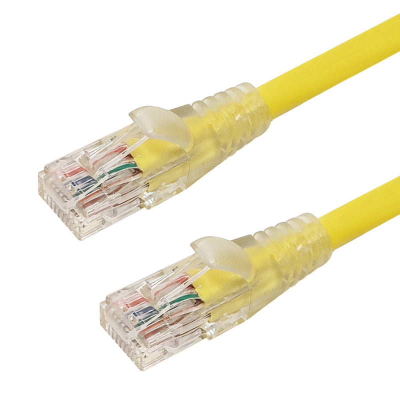 RJ45 Cat6 550MHz Clear Molded Boot Patch Cable - Yellow