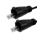 RJ45 Male with IP68 Shroud to RJ45 Male with IP68 Shroud CAT6 UTP Gel Filled Outdoor UV / Direct Burial Patch Cable - Black