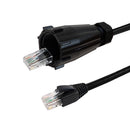 RJ45 Male with IP68 Shroud to RJ45 CAT6 UTP Outdoor UV / Direct Burial Patch Cable - Black