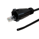 RJ45 Male with IP68 Shroud to Blunt CAT6 Solid UTP Outdoor UV / Direct Burial Pigtail Cable (568x) - Black