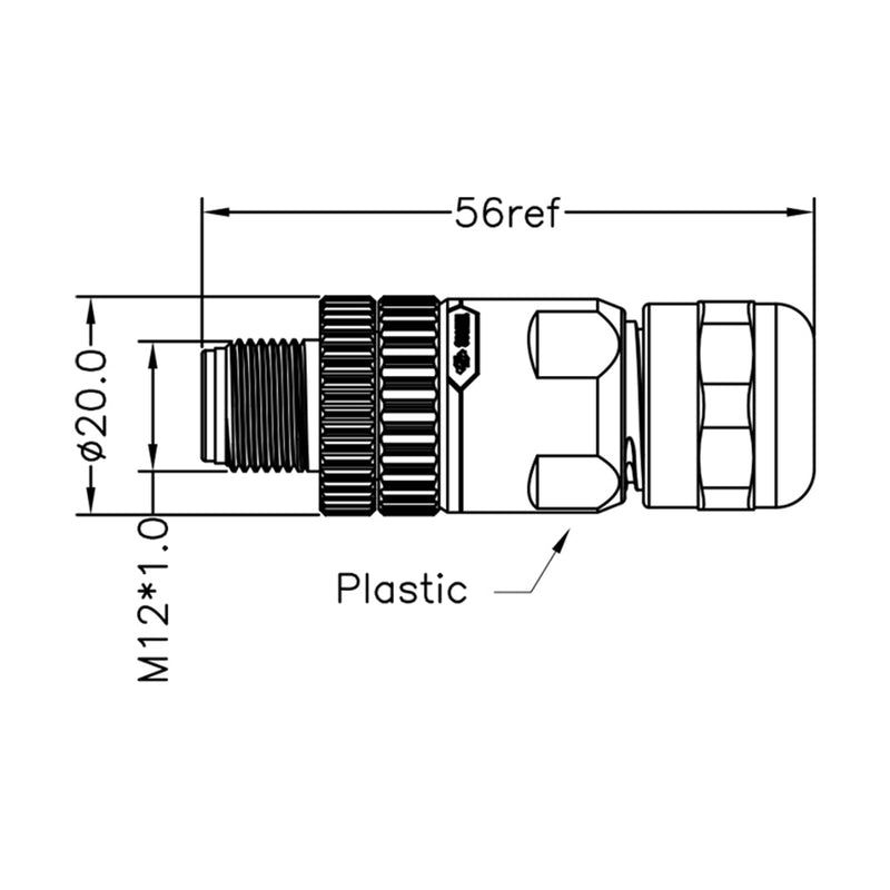 M12 4-pin A-Code Male Connector
