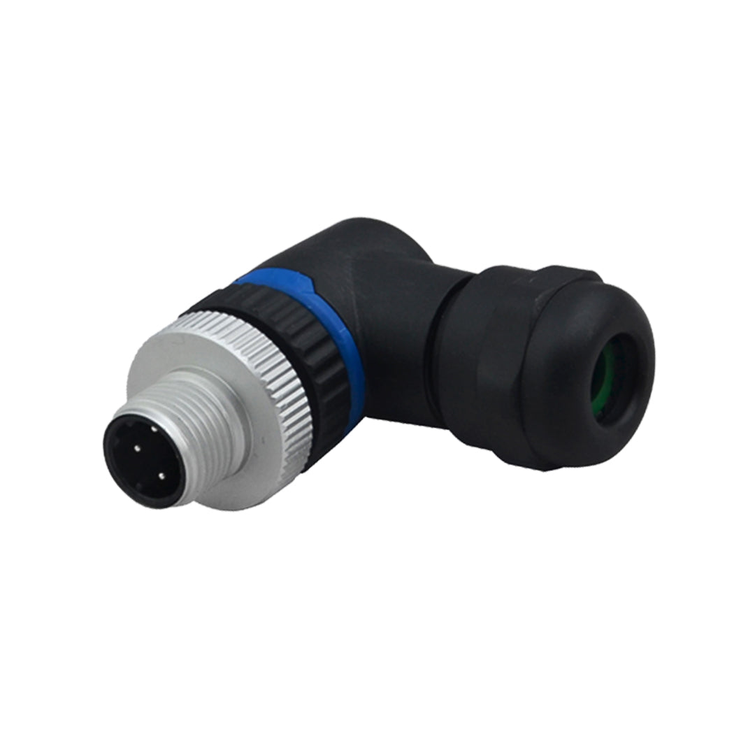 M12 4-pin D-Code Male Right Angle Connector