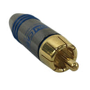 Premium RCA Male Solder Connector (6.5mm ID) - Blue