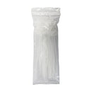 8 inch Wrap-Around Flag Style Cable Tie (18lb) - UL94 V-2 Nylon 66 - Clear - Pack of 100