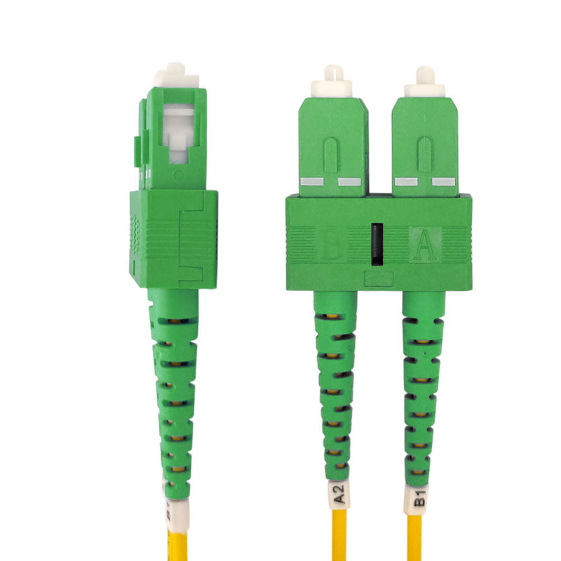 OS2 Singlemode Duplex SC/APC to SC/APC 9 Micron - Fiber Optic Patch Cable - 3mm Jacket - LSZH/OFNR