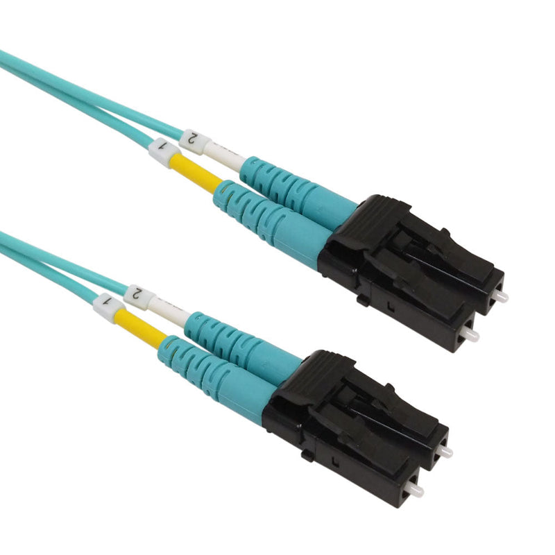 OM4 Multimode Duplex LC/LC Short Boots - Fiber Optic Patch Cable - 1.6mm Jacket - OFNP Plenum