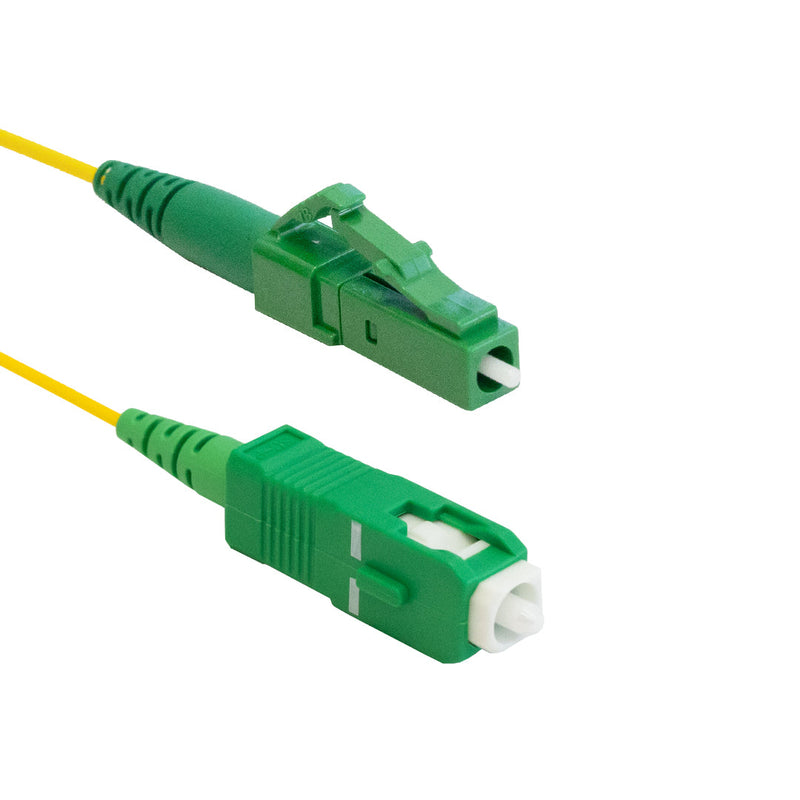 OS2 Singlemode Simplex LC/APC to SC/APC 9 Micron - Fiber Optic Patch Cable - 1.2mm Jacket - OFNR