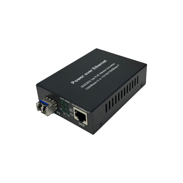 10/100/1000 Singlemode Media Converter 10km LC (1310nm) with PoE+