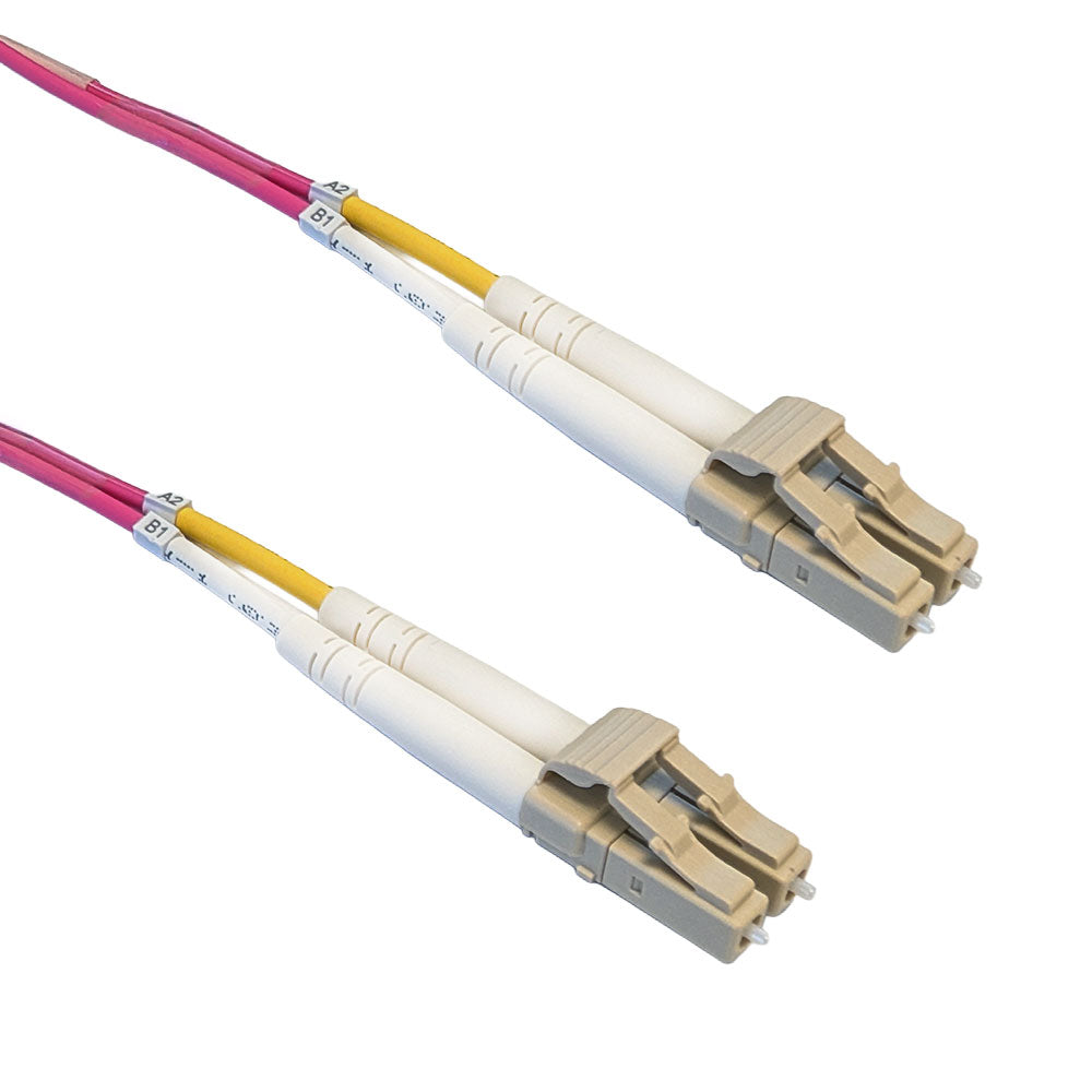OM4 Multimode Duplex LC/LC 50 Micron - Fiber Optic Patch Cable - 2mm Jacket - LSZH/OFNR - Erika Violet