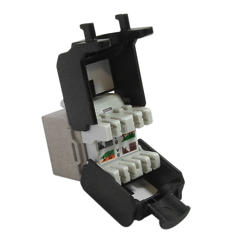 RJ45 Cat6a Slim Profile 180 Degree Jack, 110 Punch-Down Style or Tool-Less
